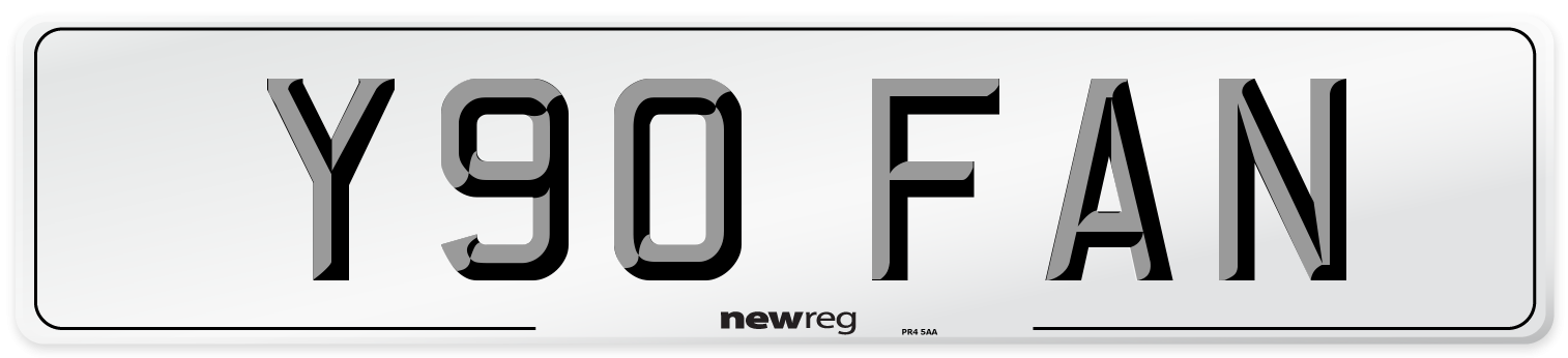 Y90 FAN Number Plate from New Reg